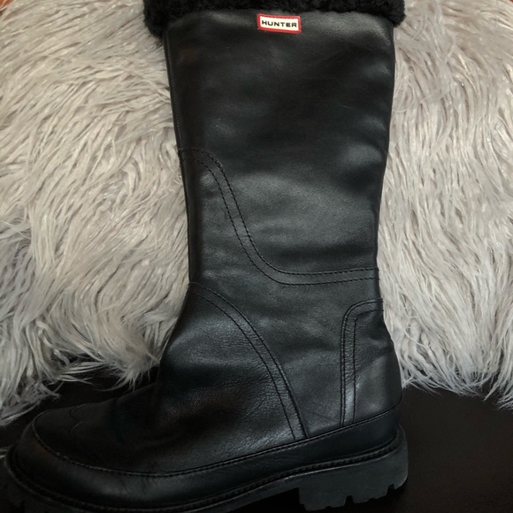 hunter winter boots with fur